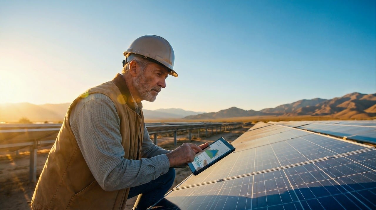Solar panels farm
