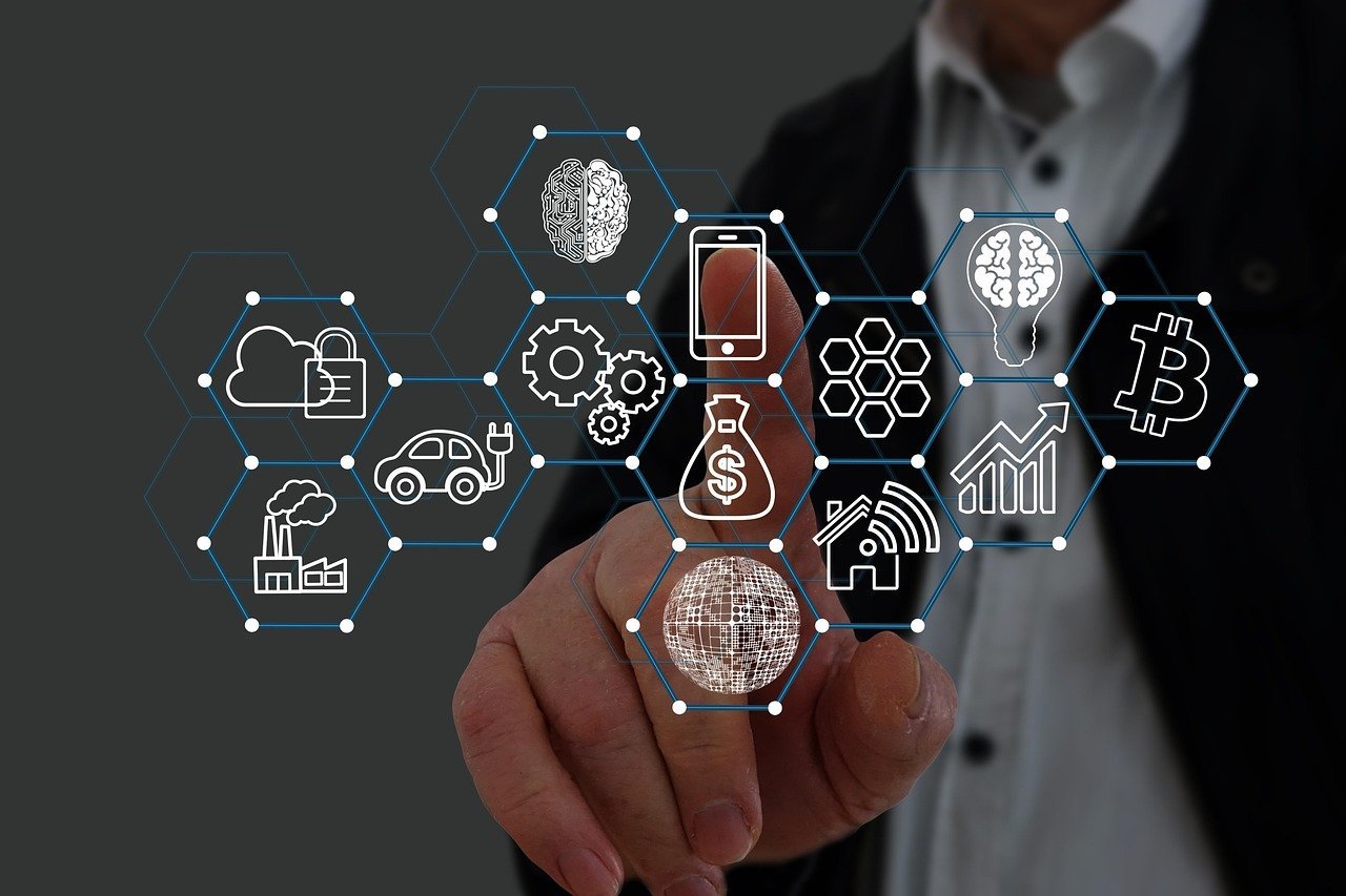 Illustration showing a smart contract interacting with a blockchain for abstract accounts