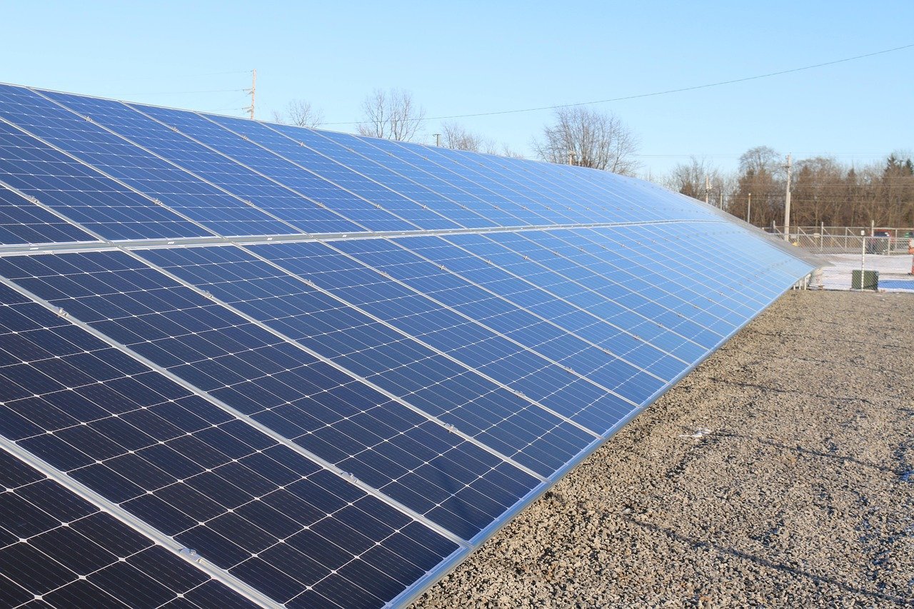 Solar panels farm