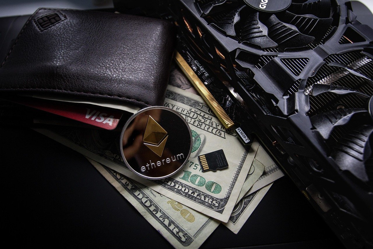 Illustration of a MetaMask wallet icon connected to a blockchain network